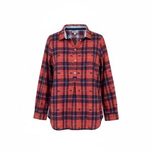 Hatley Anthropologie Shirt Womens Small Red Plaid w/ Bears Long Sleeve